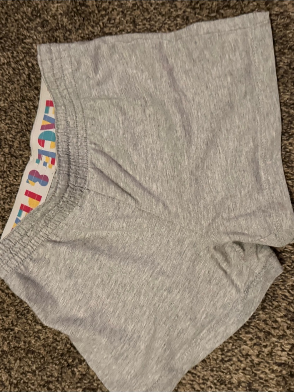 wonder nation Light Gray Kids Athletic Shorts with Rainbow Waistband
